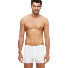 Kom Erkek Penye Adrian Boxer Tek Düğmeli 4 Lü Beyaz S-3xl
