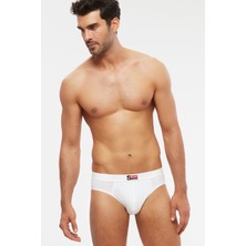 Kom Erkek Penye Likra Ariel Spor Kesim Slip 2 Li Beyaz S-2xl