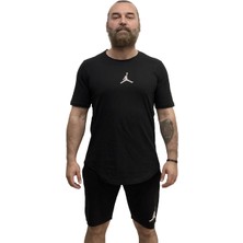 Amor Man Solmayan Siyah 3 Cep Oval Etek Ter Tutmayan Pamuk Outdoor Erkek Trend Şort Takım