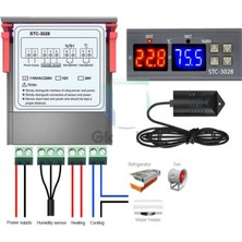 Stc STC-3028 Isı ve Nem Termostatı Çift Ekran 220V