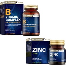 Nutraxin  Çinko Takviyesi 15 Mg 100 Tablet + B Vitamin Complex 60 Tablet