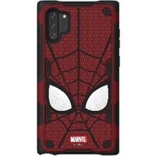Samsung Note10+ Plus Marvel Spiderman Akıllı Kapak - Kırmızı