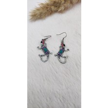 Hd Marketim Swarovski Taşlı Kertengele Temalı Gri Küpe