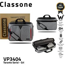 Classone Taranto VP3404 14" Notebook, Laptop El  Çantası-Gri