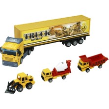Vardem Çek Bırak 4 Lü Araç Metal Inşaat Tır Set 1:64 1821-A3