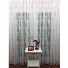Perde Alemi Spor Desen Dantel Tül Perde,  100X250, Seyrek Pile, 1/2