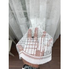 Perde Alemi Spor Desen Dantel Tül Perde,  100X250, Seyrek Pile, 1/2