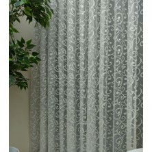 Perde Alemi Şal Desen Fransız Dantel Tül Perde,  100X260, Seyrek Pile, 1/2