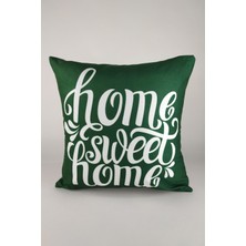 Mrs.gugar Yeşil Home Sweet Kırlent Kılıfı-37