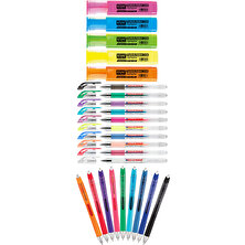 Kraf - Edding - Serve 24 Renk Fosforlu Kalem Seti + Inn Boyanabilir Kalemlik Hediyeli