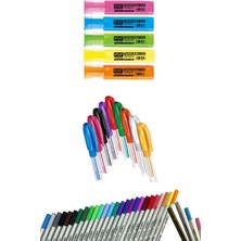 Kraf - Globox - Pensan 44 Renk Fosforlu Kalem Seti + Inn Boyanabilir Kalemlik Hediyeli