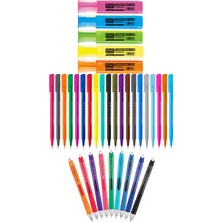 Kraf - Staedtler - Serve 34 Renk Fosforlu Kalem Seti + Inn Boyanabilir Kalemlik Hediyeli
