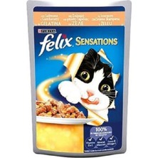 Felix Sensations Jellies Somonlu ve Karidesli Kedi Yaş Maması 100 gr 20 Adet