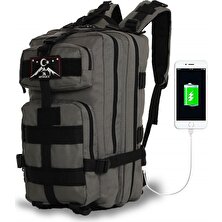 My Valice Smart Bag Army 30 Lt USB Şarj Girişli Outdoor Dağcı Sırt Çantası Gri