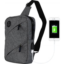 My Valice Smart Bag Usb'li Çapraz Göğüs Çantası 1504 Gri
