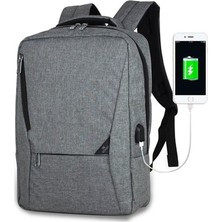 My Valice Smart Bag Active USB Şarj Girişli Slim Notebook Sırt Çantası Gri