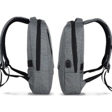 My Valice Smart Bag Active USB Şarj Girişli Slim Notebook Sırt Çantası Gri