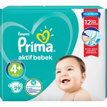 Prima Bebek Bezi Aktif Bebek 4+ Numara 29 Adet Standart Paket