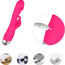 Bonilove 10 Modlu Titreşimli Şarjlı Su Geçirmez Kırmızı Vibratör+Mini Vibratör