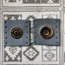 Alfa Tasarım Atölyesi Altın Mıknatıslı Kare Hakiki Deri Çanta Çıtçıtı