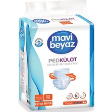 Mavi Beyaz Ped Emici Külot Hasta Bezi Xl Ekstra Büyük 180 Adet (6pk*30)