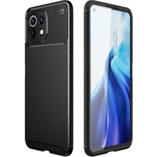 Caseart Xiaomi Mi 11 Lite Kılıf Karbon Tasarımlı Kapak Siyah