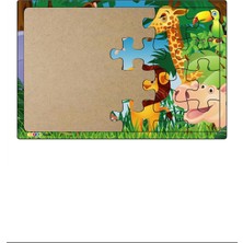 Hayal Sepeti Aslan Kıral ve Arkadaşları  3-9 Yaş Için 24 Parçalı Ahşap Puzzle Yapboz