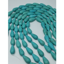 Livza Bijuteri Damla Model Turkuaz Dizisi (24X12  mm )