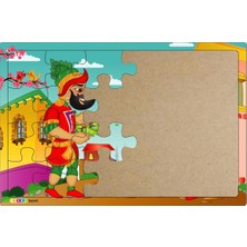 Hayal Sepeti Karagöz ve Hacivat  3-9 Yaş Çocuklar Için 24 Parçalı Ahşap Puzzle Yapboz