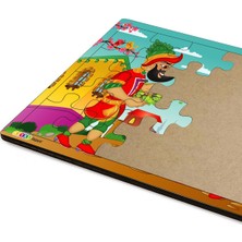 Hayal Sepeti Karagöz ve Hacivat  3-9 Yaş Çocuklar Için 24 Parçalı Ahşap Puzzle Yapboz