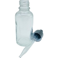 Camgen Cam Şeffaf Şişe Ince Cam Damlalık Siyah Kapak 10 Adet 30 ml