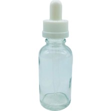 Camgen Cam Şeffaf Şişe Ince Cam Damlalık Çocuk Kilitli Kapak Beyaz 10 Adet 30 ml