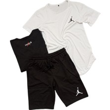 Amor Man Ense Baskılı Ter Tutmayan Pamuk Çift Cep Yeni Trend Outdoor 3 Lü Erkek Şort Takım