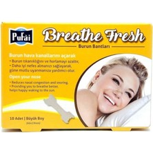 Pufai Breathe Fresh Burun Bandı Horlama Azaltır Large Boy 66 Mm 19 Mm 30 Adet 3 Kutu