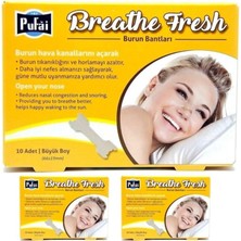 Pufai Breathe Fresh Burun Bandı Horlama Azaltır Large Boy 66 Mm 19 Mm 30 Adet 3 Kutu