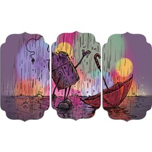 Renkselart Robot Şemsiye Dijital Art Mdf Tablo 2904 (Model D)