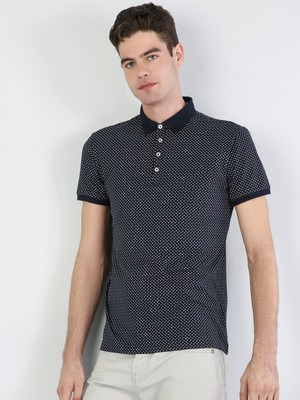 Regular Fit Polo Yaka Erkek Lacivert Polo Kısa Kol Cl1040587