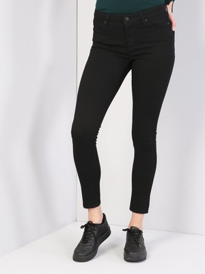 Colins 759 LARA Orta Bel Dar Paça Super Slim Fit Siyah Kadın Jean Pantolon