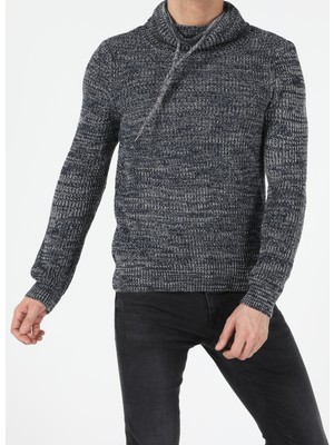 Colin's Slim Fit Sal Yaka Erkek Mavi Kazak