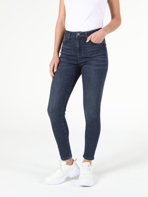 Colin's Yüksek Bel Dar Paça Süper Slim Slim Fit Koyu Indigo Kadın Jean Pantolon