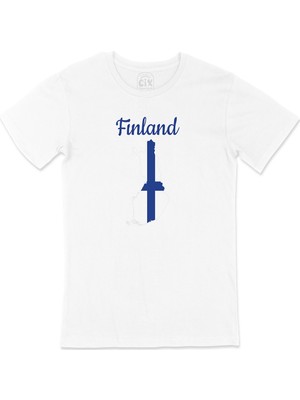 Cix Finlandiya Haritalı ve Bayraklı Tişört