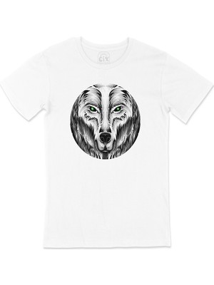 Cix Yuvarlak Yeşil Gözlü Kurt Tişört