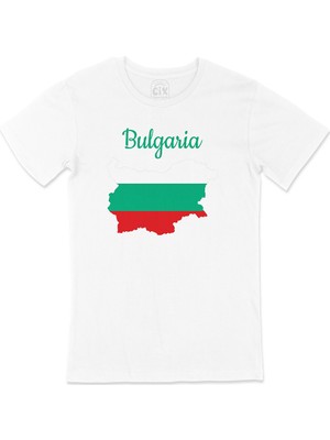 Cix Bulgaristan Haritalı ve Bayraklı Tişört