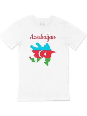 Cix Azerbaycan Haritalı ve Bayraklı Tişört