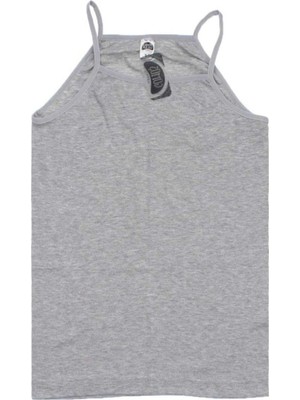 Gümüş Rib.ip Askı Düz Atlet 12 Lı Paket -4023