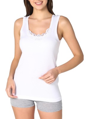 Gümüş Rib.g.askı Güpürlü Byn Atlet 3 Lü Paket -3011