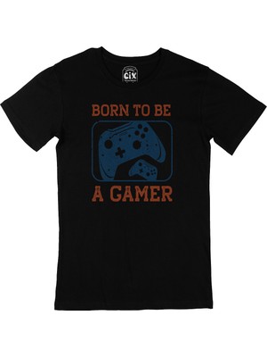 Cix Mavi Born To Be A Gamer Siyah Tişört