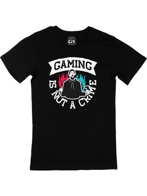 Cix Gaming Is Not A Crime Siyah Tişört