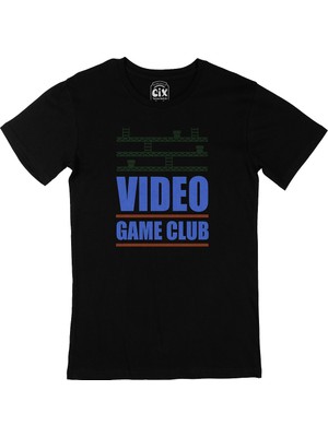 Cix Mavi Video Game Club Siyah Tişört