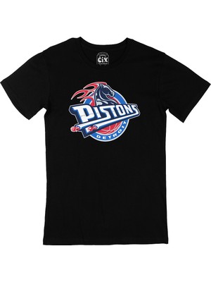 Cix Detroit Pistons Logolu Siyah Tişört